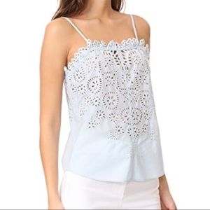 Rebecca Taylor light blue eyelet top